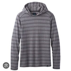 Prana men's dweller pullover hoodie striped surf Medium